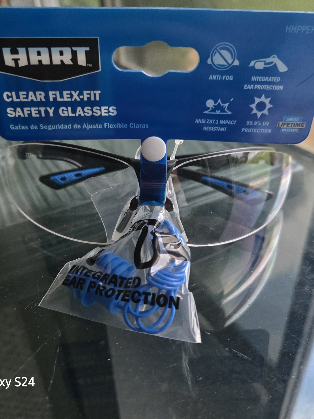 Hart Schaffner Marx Clear Safety Glasses with Blue Accents